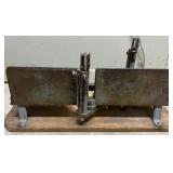 Vintage Cast Iron Miter Box Saw Guide on Wooden Base