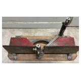 Vintage Cast Iron Miter Box Saw Guide on Wooden Base