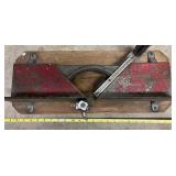 Vintage Cast Iron Miter Box Saw Guide on Wooden Base