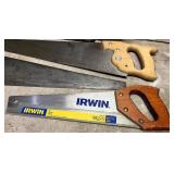Collection of 4 Assorted Hand Saws and 1 Hacksaw