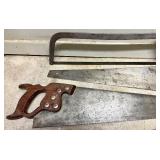 Collection of 4 Assorted Hand Saws and 1 Hacksaw