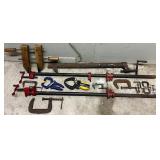 Collection of Assorted Clamps Woodworking and Metalworking