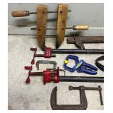 Collection of Assorted Clamps Woodworking and Metalworking