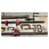 Collection of Assorted Clamps Woodworking and Metalworking