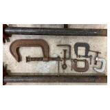 Collection of Assorted Clamps Woodworking and Metalworking