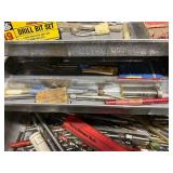 Metal Tool Box with 19-Piece Drill Bit Set and Assorted Drill Bits