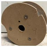 Large Spool of Metal Wire on Wooden Reel
