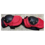 Pair of Red and Black Protective Knee Pads