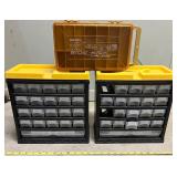 Set of 2 Drawer Organizer Cabinets with Plano Mini Magnum Case
