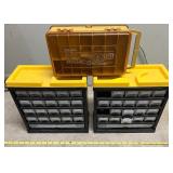 Set of 2 Drawer Organizer Cabinets with Plano Mini Magnum Case