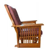 LL - Mission Style Wood and Leather Rocker