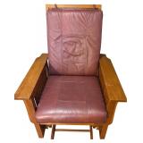 LL - Mission Style Wood and Leather Rocker