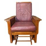 LL - Mission Style Wood and Leather Rocker