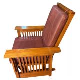 LL - Mission Style Wood and Leather Rocker