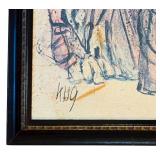LL - Framed Canvas Print Tiger Painting Signed