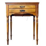 LL - Vintage Domestic Sewing Machine with Wood Table Cabinet