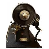 LL - Vintage Domestic Sewing Machine with Wood Table Cabinet