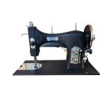 LL - Vintage Domestic Sewing Machine with Wood Table Cabinet