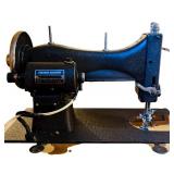 LL - Vintage Domestic Sewing Machine with Wood Table Cabinet