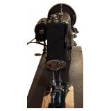 LL - Vintage Domestic Sewing Machine with Wood Table Cabinet