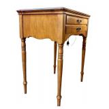 LL - Vintage Domestic Sewing Machine with Wood Table Cabinet