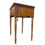 LL - Vintage Domestic Sewing Machine with Wood Table Cabinet