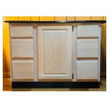 LL - Merillat White Washed Kitchen Cabinet with Black Top Slab