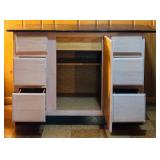 LL - Merillat White Washed Kitchen Cabinet with Black Top Slab