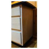 LL - Merillat White Washed Kitchen Cabinet with Black Top Slab
