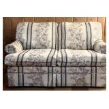 LL - Vintage Marshfield Floral Striped Loveseat, 58 Inch