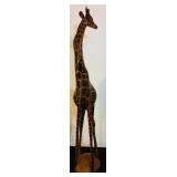 LL - 24.5 Inch Hand-Carved Wooden Giraffe Sculpture