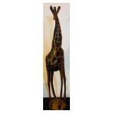LL - 24.5 Inch Hand-Carved Wooden Giraffe Sculpture