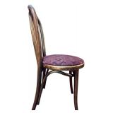 LL - Vintage Metal Folding Table with 4 Wooden Patterned Chairs Set