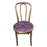 LL - Vintage Metal Folding Table with 4 Wooden Patterned Chairs Set