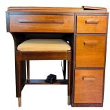 LL - Vintage Singer Sewing Machine with Table and Stool