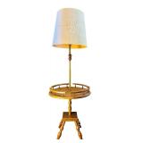 LL - Vintage Wooden Floor Lamp with Integrated Tray Table