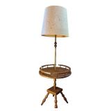 LL - Vintage Wooden Floor Lamp with Integrated Tray Table
