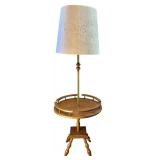 LL - Vintage Wooden Floor Lamp with Integrated Tray Table