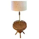 LL - Vintage Wooden Floor Lamp with Integrated Tray Table