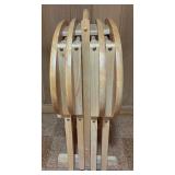 LL - Set of 4 Oval Wooden TV Trays with Stand