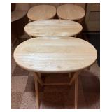 LL - Set of 4 Oval Wooden TV Trays with Stand