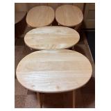 LL - Set of 4 Oval Wooden TV Trays with Stand