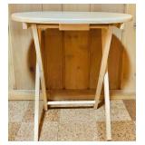 LL - Set of 4 Oval Wooden TV Trays with Stand