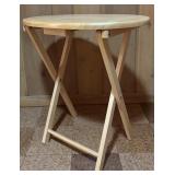 LL - Set of 4 Oval Wooden TV Trays with Stand