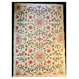 LL - 6x9 Hand Tufted Wool and Cotton Beige Floral Area Rug