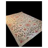 LL - 6x9 Hand Tufted Wool and Cotton Beige Floral Area Rug