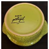 LL - Set of 3 Vintage Cerutil Portugal Stoneware Casserole Dishes Avocado Green and Red