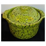 LL - Set of 3 Vintage Cerutil Portugal Stoneware Casserole Dishes Avocado Green and Red