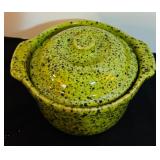 LL - Set of 3 Vintage Cerutil Portugal Stoneware Casserole Dishes Avocado Green and Red