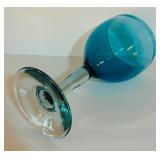 LL - Set of 7 Blue and Green Wine Glasses